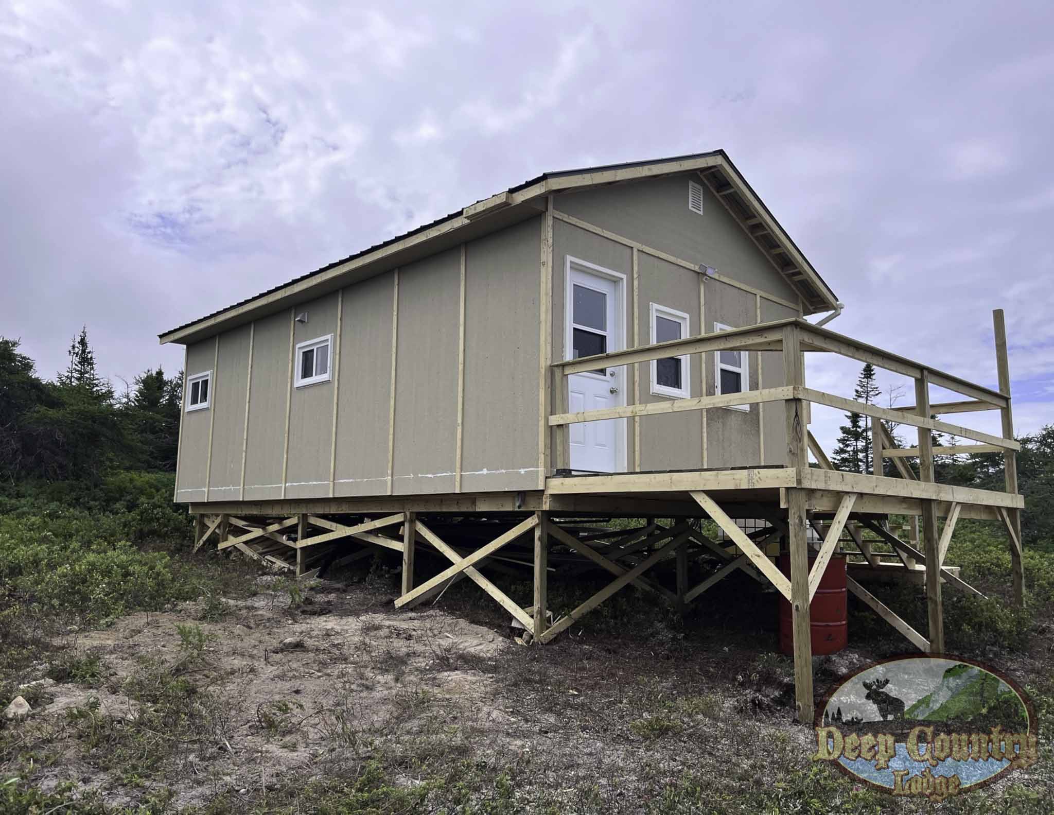 exterior of hunting lodge camp