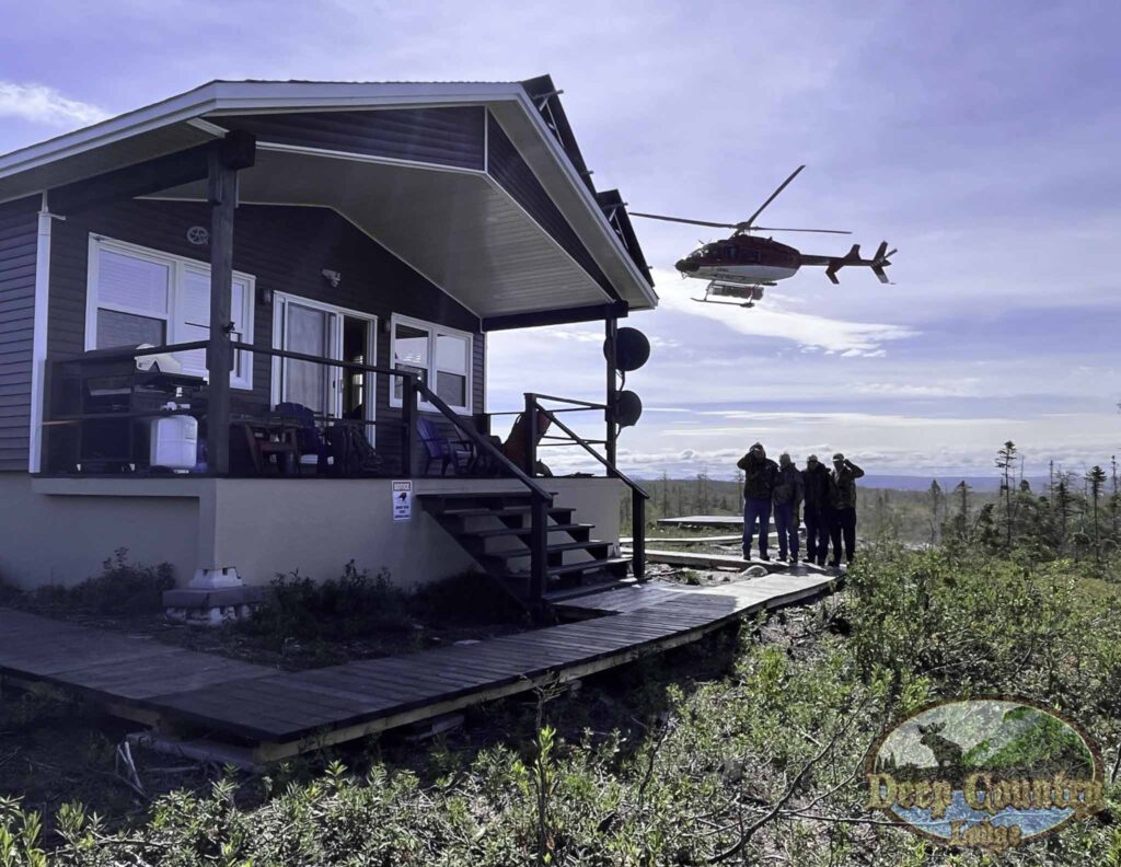 Deep Country Lodge - Eastern Trophy Moose Hunting-167 - Deep Country Lodge | Big Game Hunting in Eastern & Central Newfoundland | Woodland Caribou, Moose & Black Bear Deep Country Lodge base camp with helicopter transportation