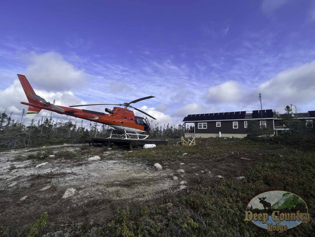 helicopter transportation at deep country lodge