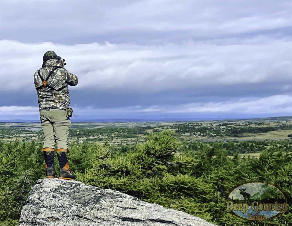 hunter scouting on canada trophy hunting trip